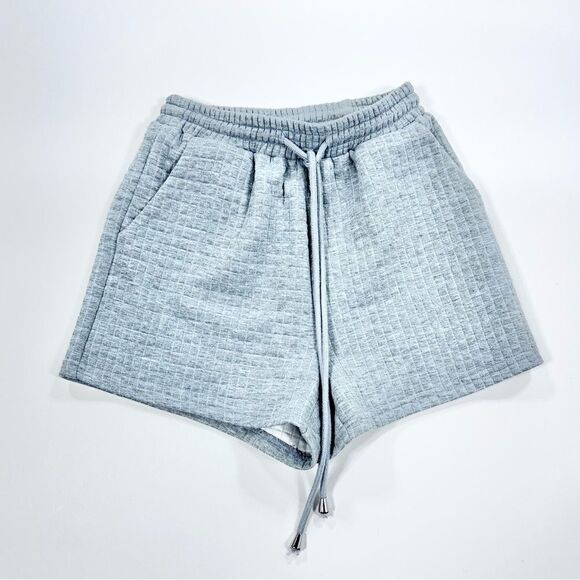 Princess Polly high waist grey waffle print shorts 0 - Picture 1 of 7
